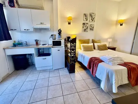 Studio calme avec terrasse, piscine, proche plages et centre, climatisation - Photo 6
