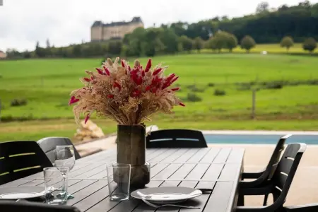 Maison typique vue sur le château d'Hautefort 4 pax, Charmante maison de vacances avec piscine privée - Photo 30