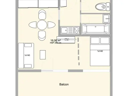 Studio Les Saisies 4 personnes avec balcon, Appartement 4 personnes à Hauteluce - Photo 1