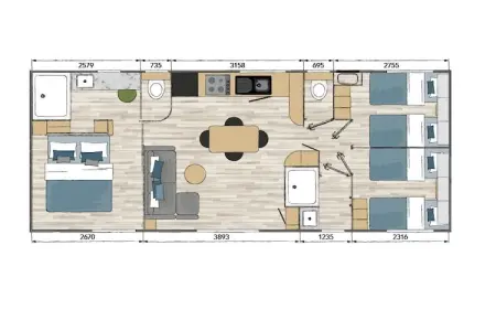 Camping L'Air Marin Vias-Plage  Mobilhome TULUM 3CH, Mobil-home confortable de 3 chambres à Vias - Photo 28