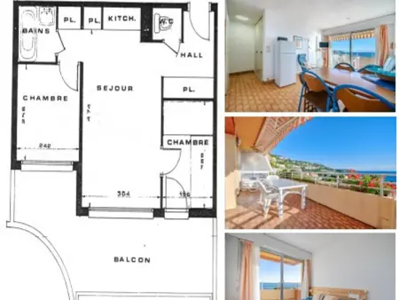 Appartement 8 personnes avec Wi-Fi, vue mer, Appartement 8 personnes à Roquebrune Cap Martin - Photo 6