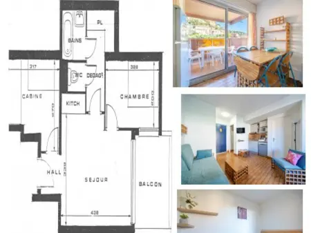 Appartement 8 personnes avec kitchenette et Wi-Fi à Roquebrune-Cap-Martin - Photo 6