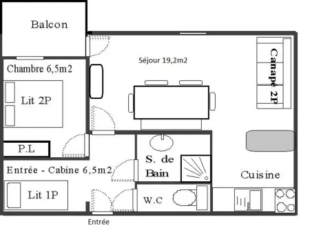 Appartement 2 pièces avec balcon et wifi, proche pistes - 4 pers. - Photo 6