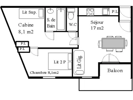 Appartement 2 pièces avec balcon et WIFI, 6 personnes - Photo 6