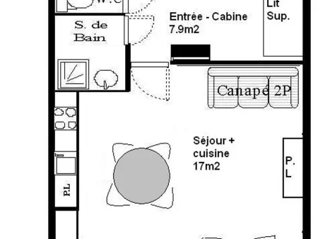 Studio cabine à Aussois, 4 pers., avec parking, Appartement 4 personnes à Aussois - Photo 5