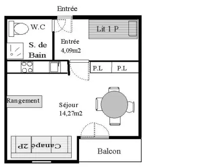 Studio fonctionnel avec balcon pour 3 personnes, Appartement 3 personnes à Aussois - Photo 5