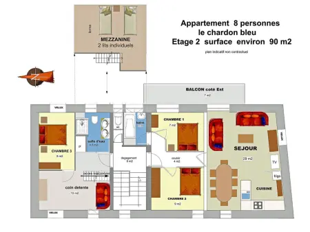 Appartement 4 pièces avec mezzanine, Wifi, Animaux admis, Parking - Photo 10