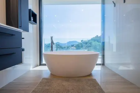 Résidence Maison D'architecte Avec Piscine Chauff&eacute;e & Sublime Vue Mer, Maison à Mandelieu avec piscine chauffée et vue - Photo 34