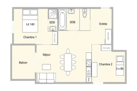 Résidence Alpages De Bisanne BÂtiment G, Appartement aux Saisies avec piscine chauffée - Photo 2