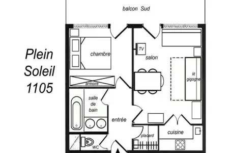 Résidence Plein Soleil, AGREABLE 2 PIECES, CHAMBRE AVEC LIT DOUBLE PLEIN SUD - Photo 9