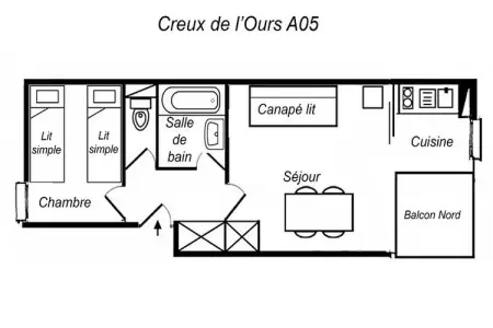 Résidence Creux De L Ours A, Appartement à Laitelet près des pistes de ski - Photo 11
