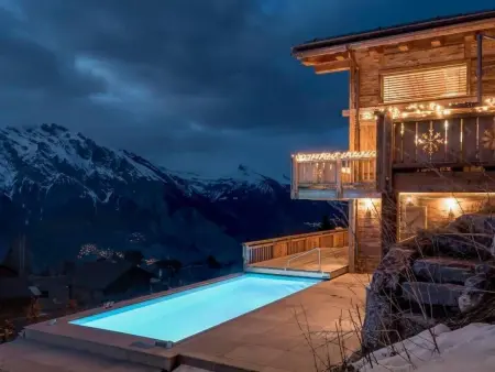 Chalet V mit Lift und Pool, Maison 12 personnes à La Tzoumaz - Photo 3