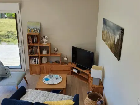Charmantes Holzhaus in einer grünen Umgebung, Maison 2 personnes à Portbail - Photo 10
