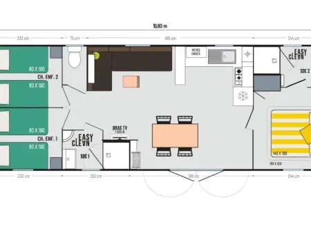 Mobil-home tout confort Camping 5 à Montalivet, Appartement 6 personnes à Montalivet - Photo 2