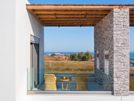 Villa Pounentis auf einem Hügel in Lachania, Maison 8 personnes à Gennadi - Photo 21