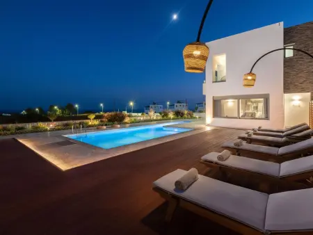 Villa Pounentis auf einem Hügel in Lachania, Maison 8 personnes à Gennadi - Photo 30