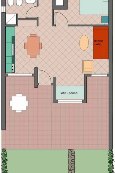 Zwei-Zimmer-Wohnung 1, Appartement 5 personnes à Villasimius - Photo 5