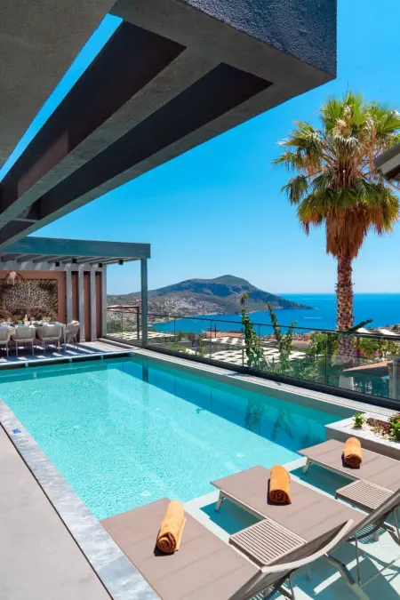 Designervilla mit Sauna Hamam Meerblick, Maison 8 personnes à Kalkan - Photo 7