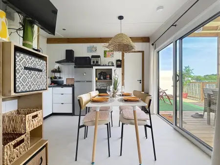 Maison 3 ch, piscine chauffée - 6 pers., Mobil Home 6 personnes à Saint Pair sur Mer - Photo 3