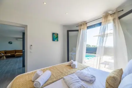Résidence PV Les Terrasses d'Arsella House - 8 people - 4 bedrooms - Air conditioned - 7m private swimming pool - Terrace, Villa Lecci avec piscines extérieures - Photo 16
