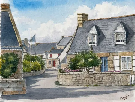Maison bretonne au centre du village - 4 pers., Maison 4 personnes à Ile Grande - Photo 7