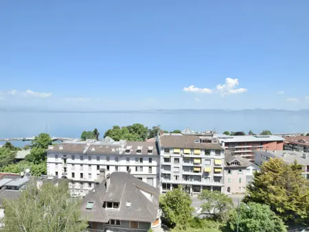 Duplex moderne, vue panoramique - 6 pers., Appartement 6 personnes à Évian les Bains - Photo 16