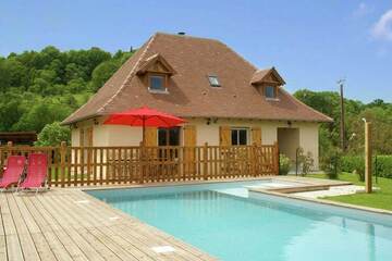 Maison avec piscine chauffée, Maison 10 personnes à Loubressac FR-46130-11