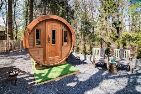 Chalet des Sapins, Magnifique chalet tout confort avec sauna et bain nordique à Hotton - Photo 22