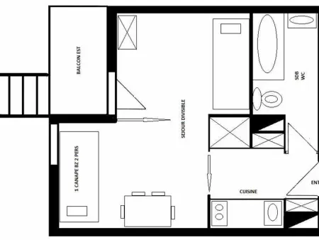 Charmant studio à Montchavin proche pistes, balcon, parking, équipé pour 4 pers. - Photo 9