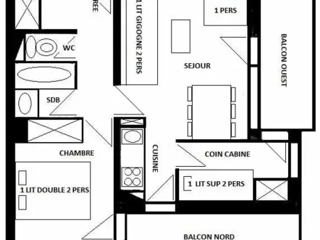Appartement 2 pièces cabine pour 6 avec balcons et parking à Montchavin - Photo 11