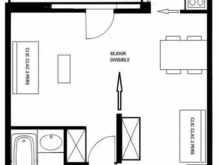 Studio rénové 3 étoiles, 4/5 pers, proche pistes, balcon, parking - Photo 10