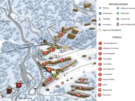 Grand studio rénové pour 3 pers. à Arc 1600, ski aux pieds, proche commerces, animaux admis - Photo 12