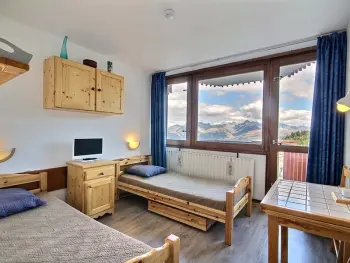 Appartement à La Plagne, Studio rénové au pied des pistes avec balcon et jolie vue - N°948738