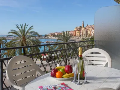 Appartement à Menton, Studio climatisé avec terrasse face mer à Menton - L880893