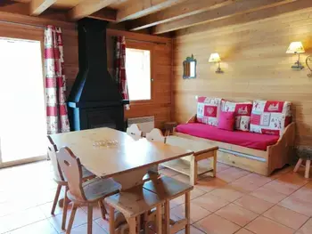 Chalet a Pra Loup,1/2 chalet 6 pers, 2 chambres, cheminée, terrasse sud et vue montagnes FR-1-471-19 N°830889