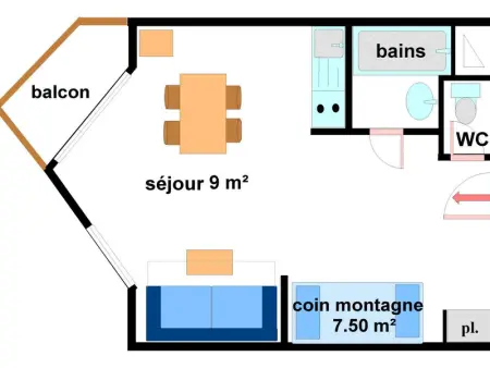 Appartement pour 4 personnes avec balcon exposé sud au pied des pistes à Val Cenis Lanslevillard - Photo 5