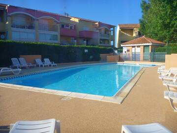 Belle maison dans résidence avec piscine, terrain de tennis et de pétanque, Villa 6 personnes à Marseillan Plage FR-1-387-163