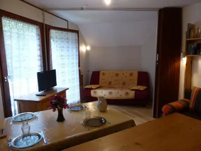 Appartement à Les Contamines Montjoie, Studio coin nuit pour 4 personnes aux Hameaux du Lay, 200m des remontées mécaniques - L976954