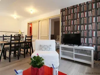 Wohnung in Ségrie Fontaine,Appartement cosy au-dessus d'un café littéraire avec jardin et location de vélos, proche de Condé-en-Normandie FR-1-497-93 N°886982