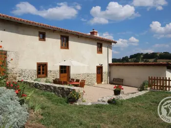 Gite à Virigneux,Gîte de charme avec jardin et terrasse, nature et animaux, cosy et équipé à Virigneux FR-1-496-119 N°833616