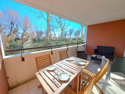 Appartement à Marseillan Plage, Appartement cosy 2 pièces avec accès direct plage, piscine et parking privé à Marseillan - L887969