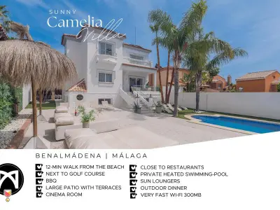 Villa à Benalmádena, Villa Camélia Ensoleillée à Benalmádena avec Piscine Chauffée et Home Cinéma - L843040