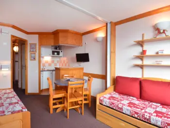 Appartement à Plagne Aime 2000, Studio chaleureux au pied des pistes avec balcon - N°898027