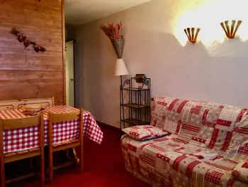 Appartement à Plagne Aime 2000, Studio chaleureux au pied des pistes avec balcon - N°964383