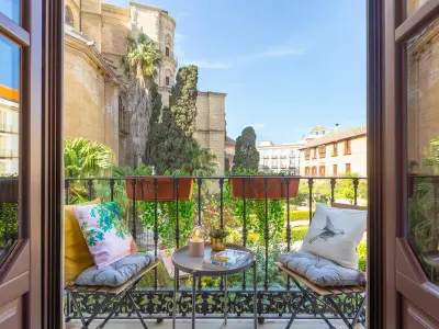 Appartement à Málaga, Exceptionnel 3 pièces lumineux à côté de la cathédrale de Malaga, avec balcons et WiFi haut débit - L900620