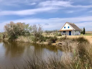 Maison à Saintes Maries de la Mer,Cabane de gardian 6 pers, 100m², terrain privé, nature, près plages et village, animaux admis FR-1-475-92 N°857036