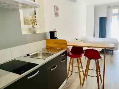 Appartement à Amélie les Bains Palalda, Charmant studio rénové avec terrasse, clim, et WIFI à 50m des Thermes - idéal pour curistes - L951621