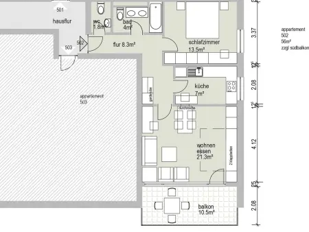 Guardaval Apt 502, Appartement 4 personnes à Davos - Photo 17