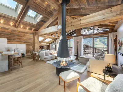 Appartement à Megève, Penthouse familial avec piscine, hammam, sauna et parking à Megève - L964116