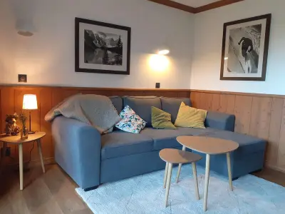 Appartement à Les Avanchers Valmorel, Beau 2 pièces, proche pistes et commerces, 4-5 pers, balcon, cuisine équipée, casier à skis - L974695